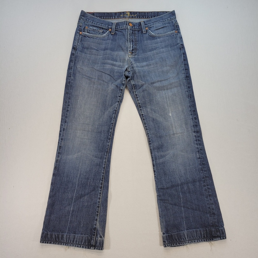 7 For All Mankind Bootcut Jeans Mens 34x30 Blue Medium Wash Denim